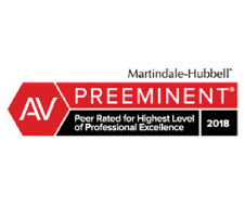 Martindale-Hubbell | AV Preeminent Peer Rated for Highest Level of Professional Excellence | 2018
